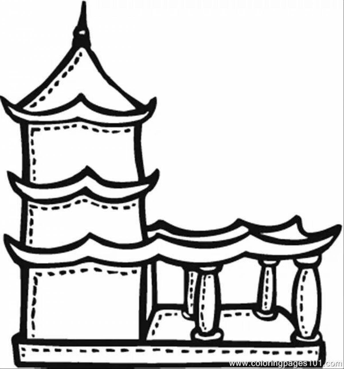 Рисование буддийского храма