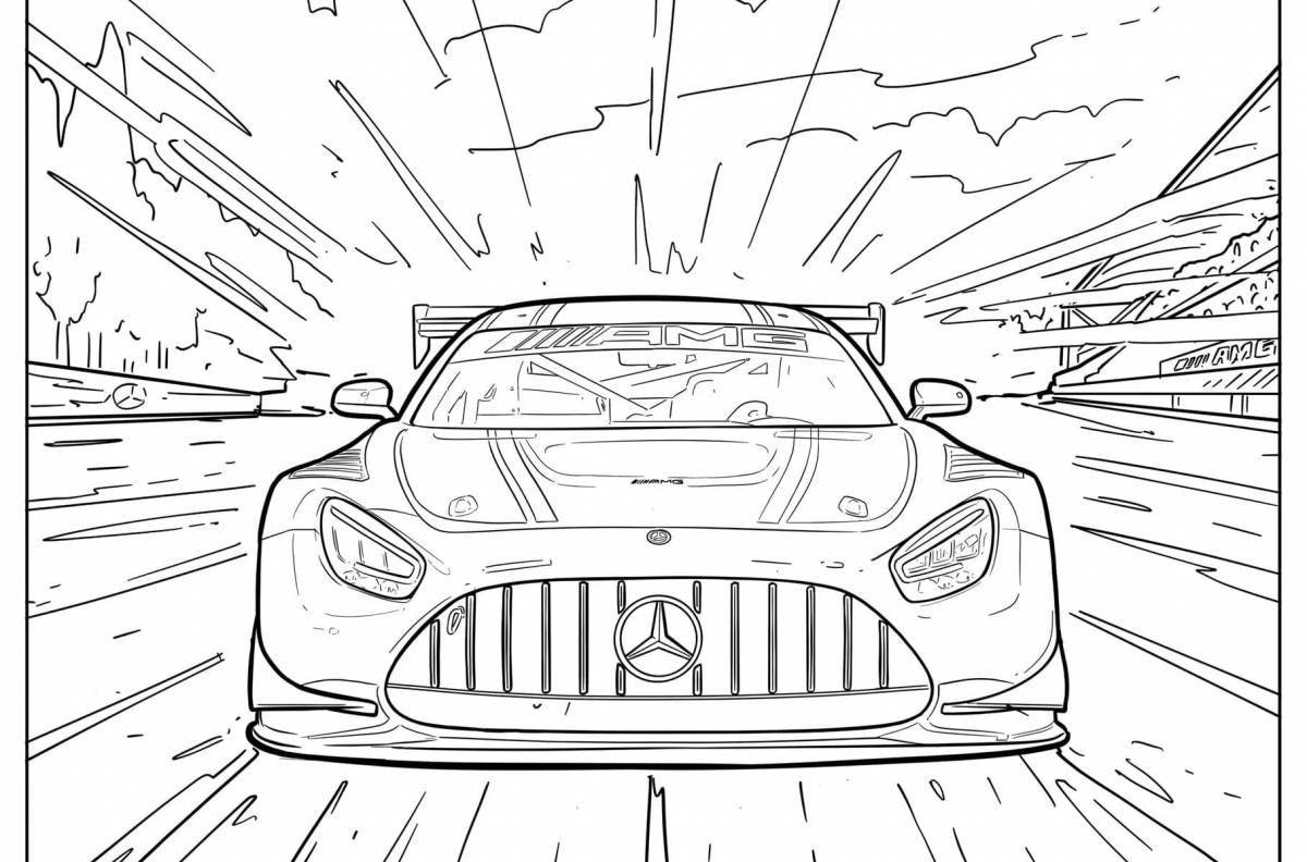 Glitter cars coloring pages for 8 year old boys
