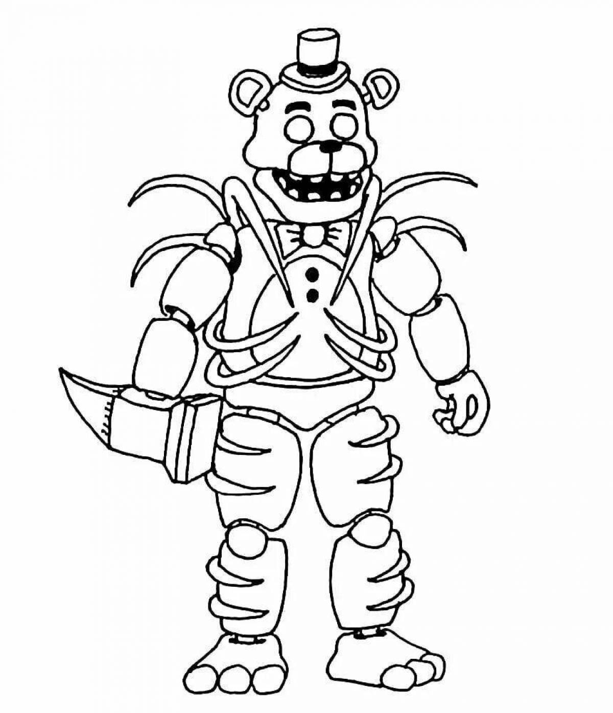 Shiny Glam Rock Bonnie Coloring Page