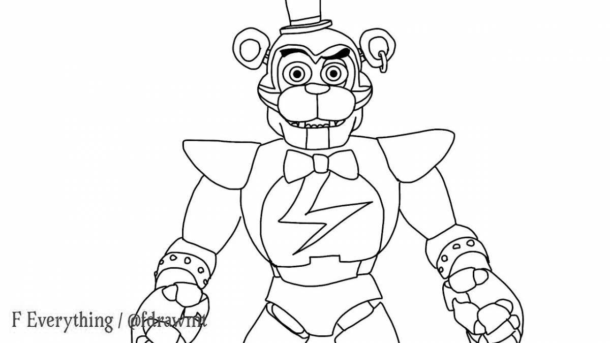 Sparkling Glam Rock Bonnie Coloring Page