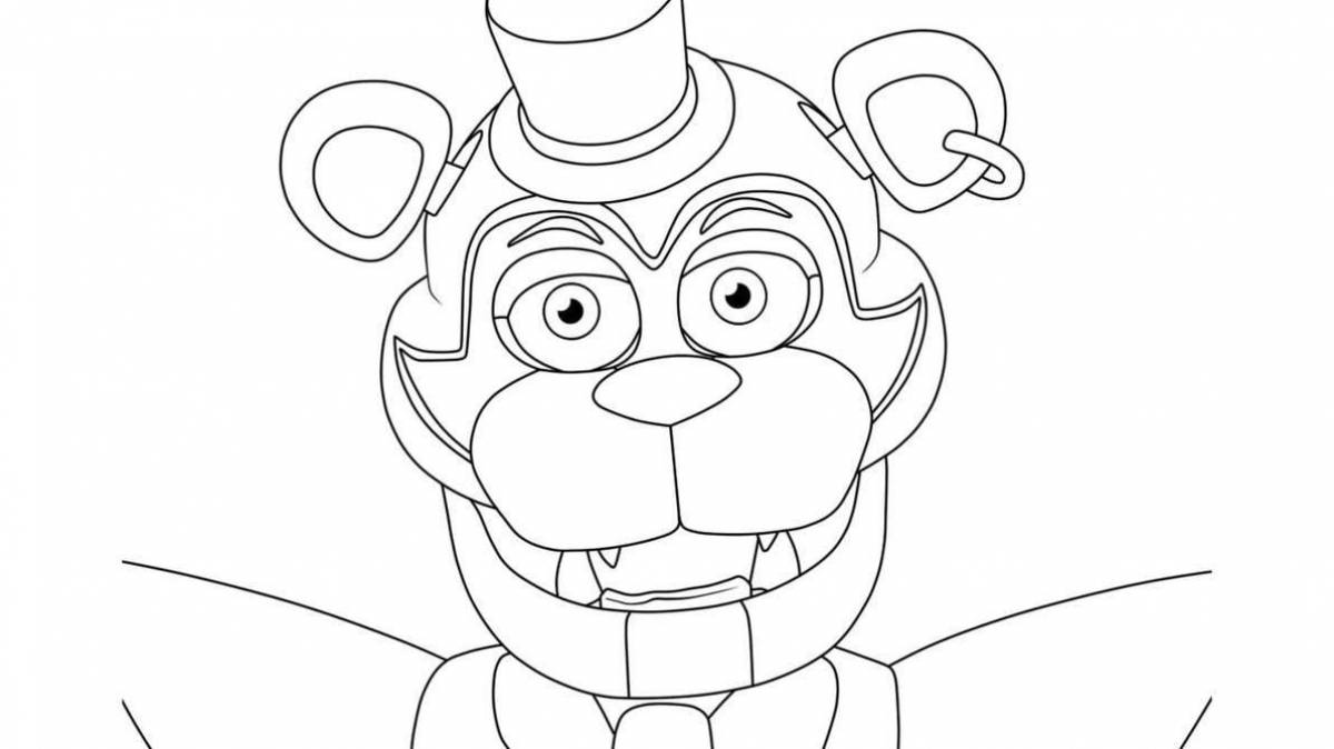 Playful glam rock bonnie coloring page