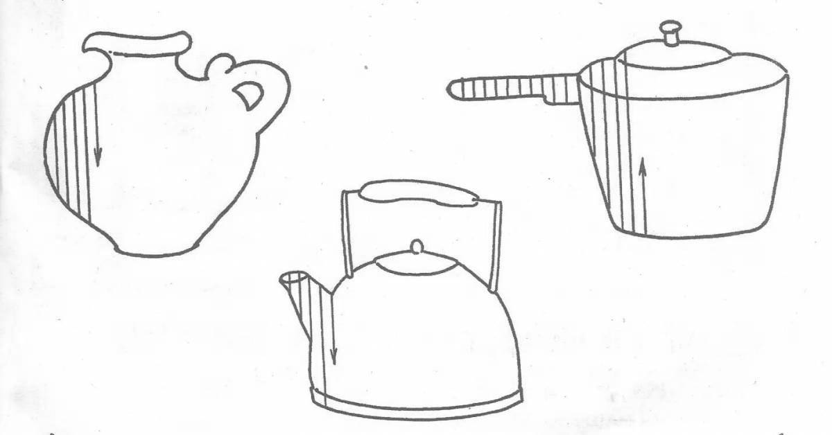 Coloring page attractive dishes