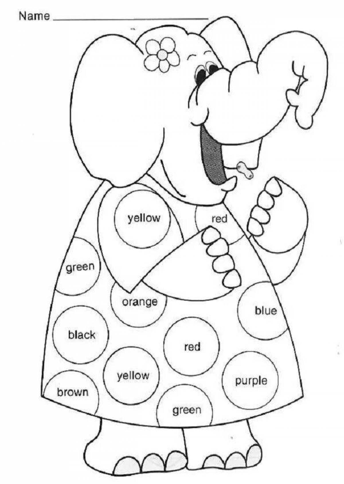Фото Игривая раскраска цвета по английскому языку 2 класс
