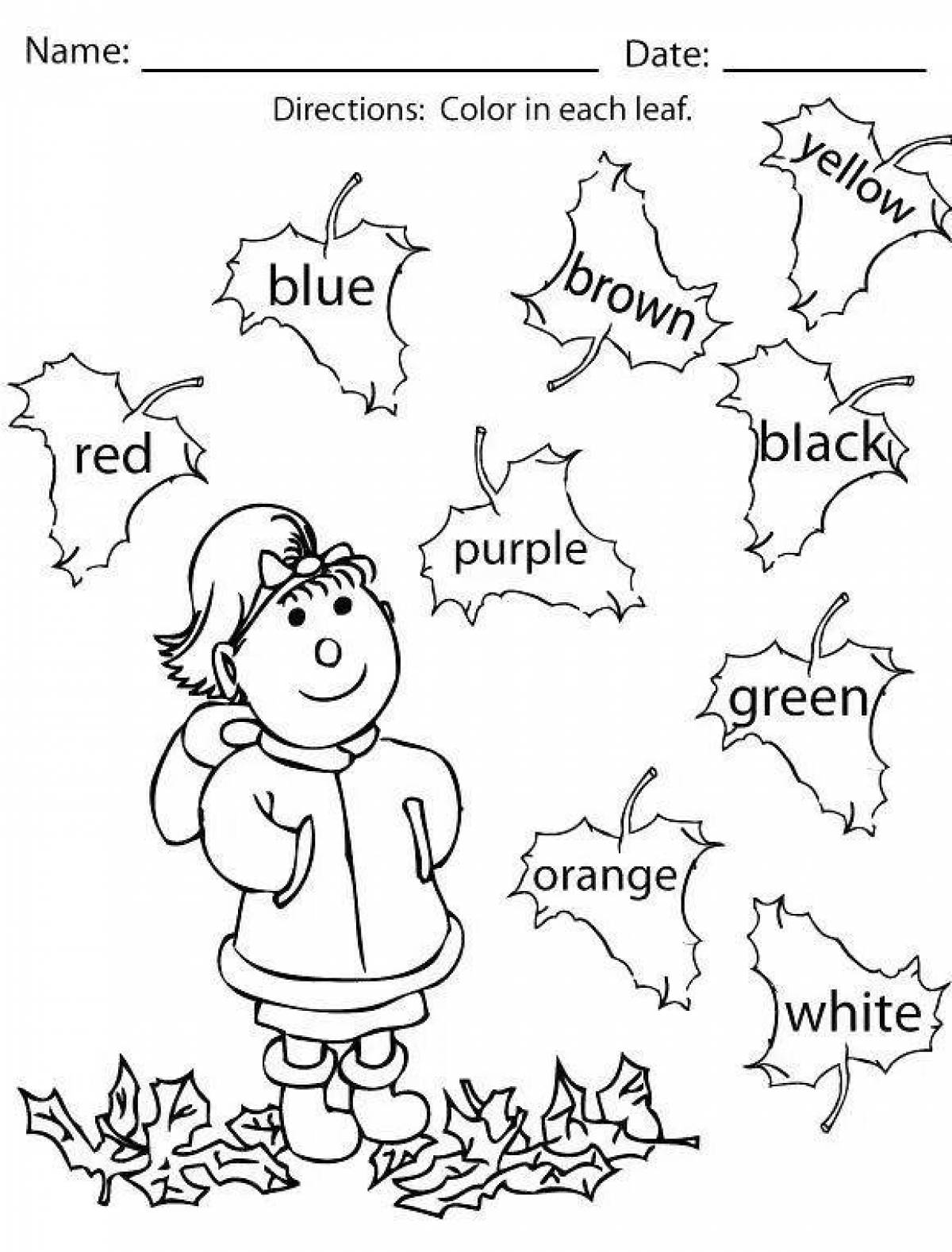 Фото Юбилейная раскраска цвета по английскому языку 2 класс