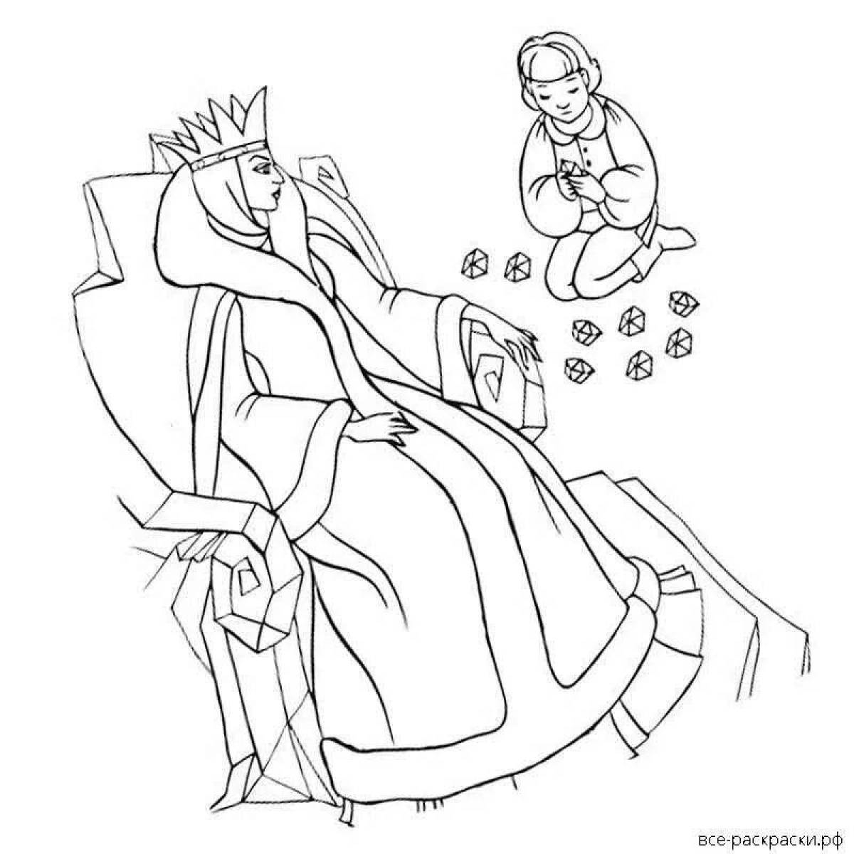 Elegant snow queen coloring book