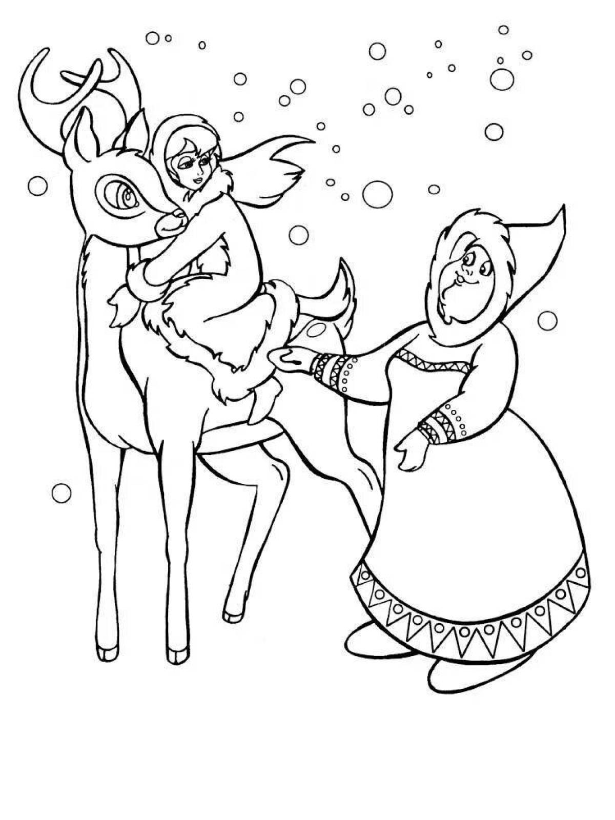 Glossy coloring snow queen