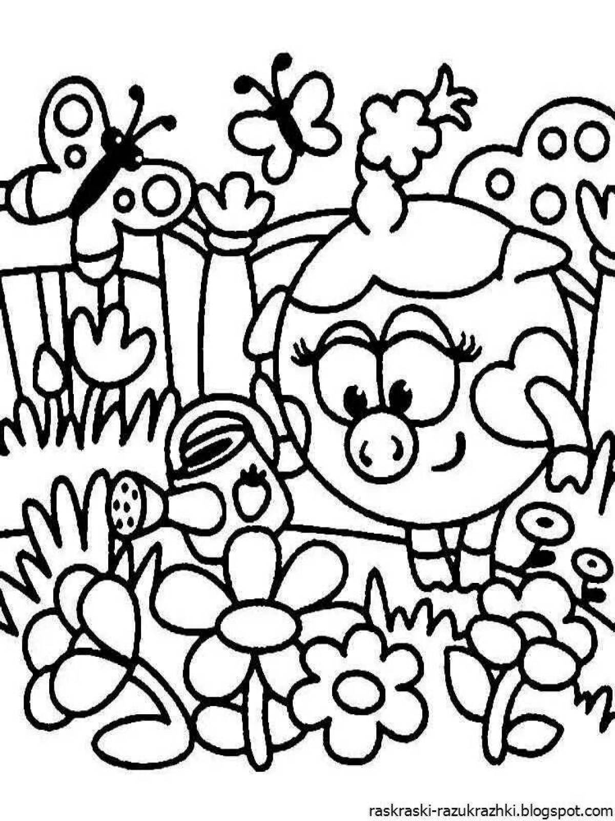 Charming smeshariki coloring pages