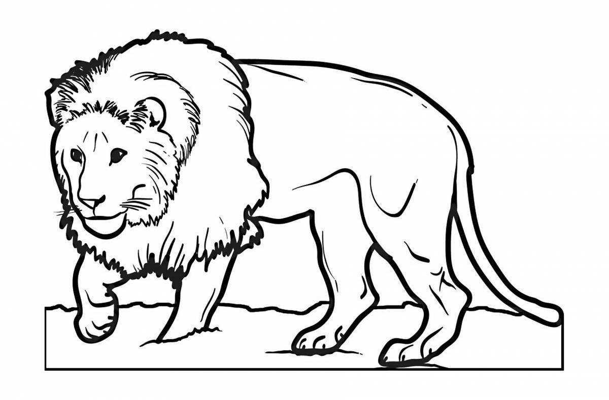 Coloring lion on edge