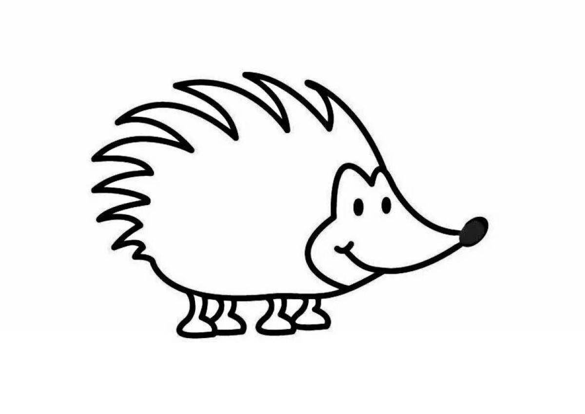 Coloring page charming hedgehog