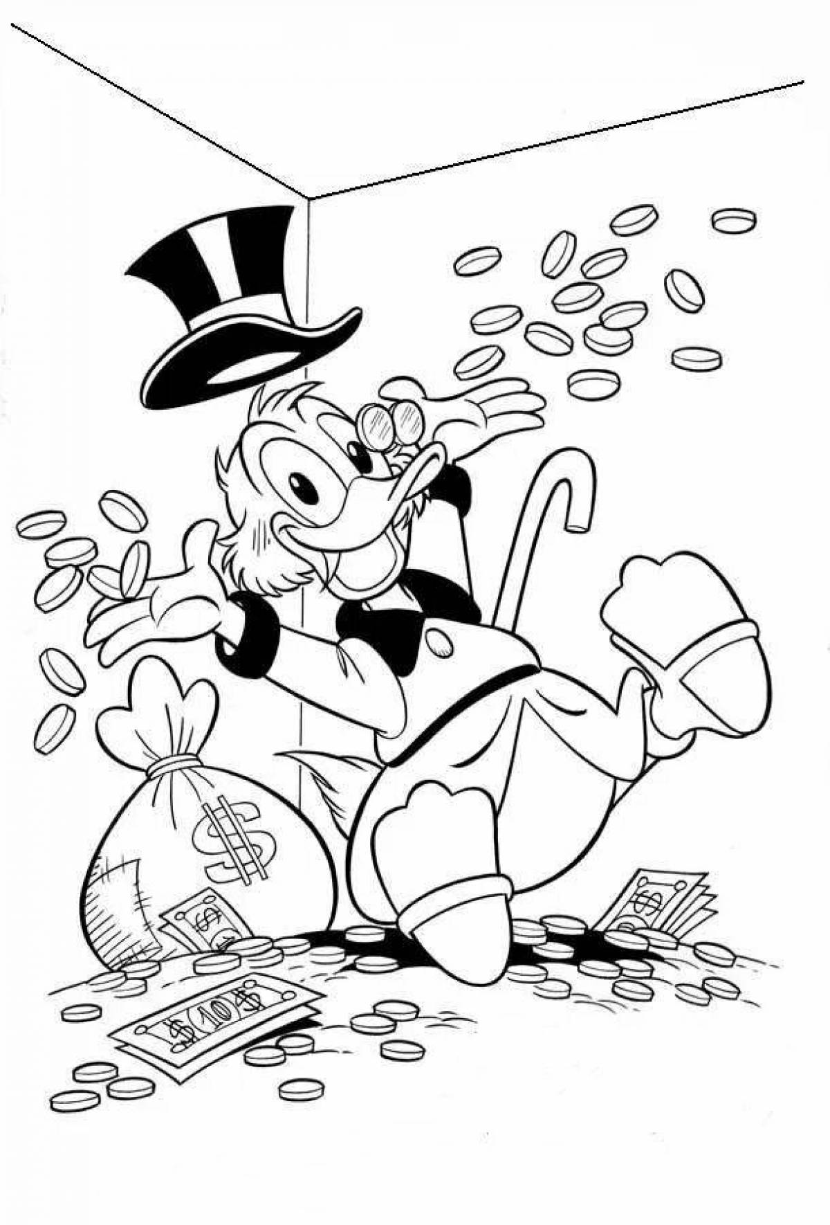 Scrooge's vibrant coloring page