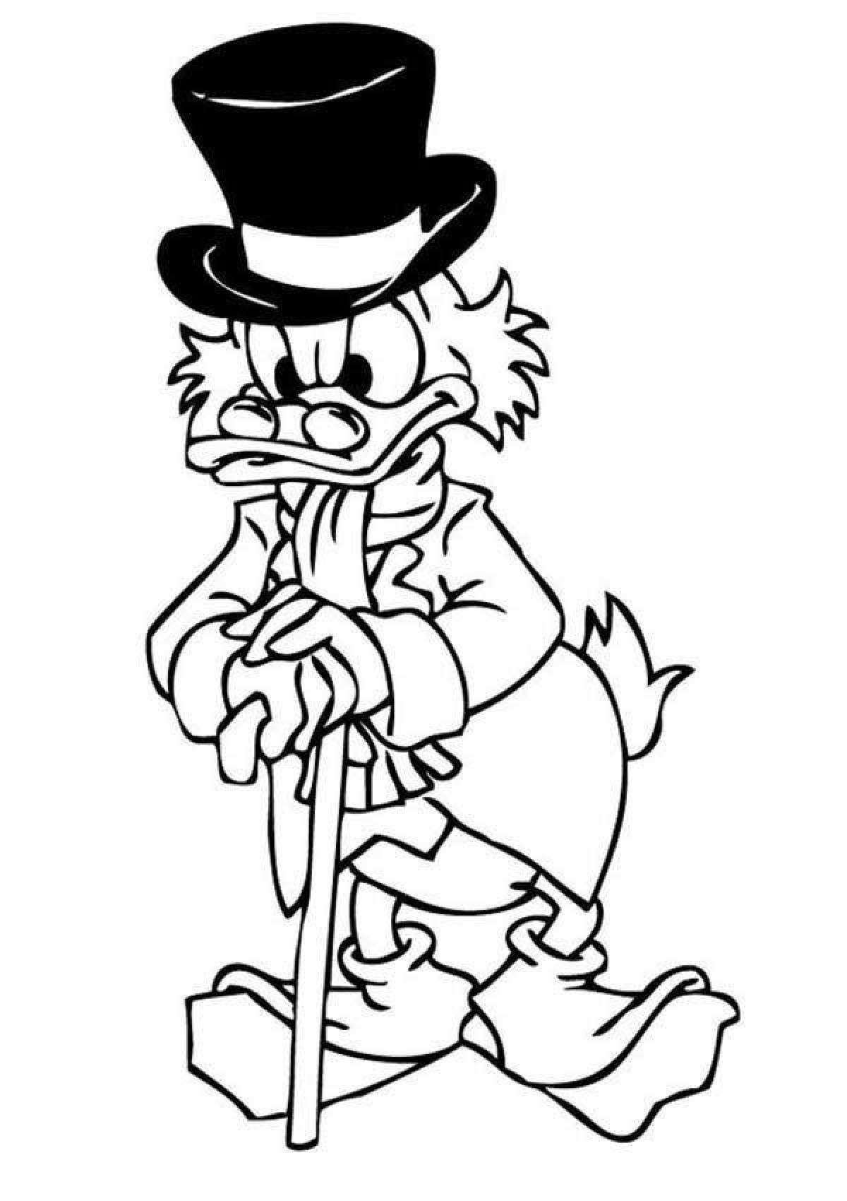 Coloring book playful scrooge