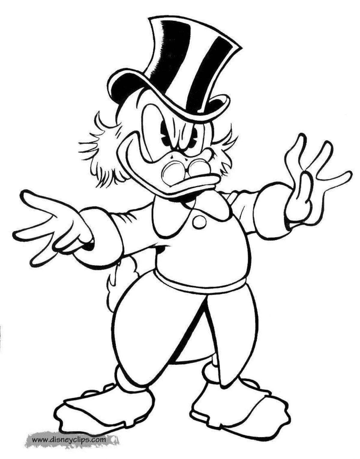 Charming scrooge coloring page