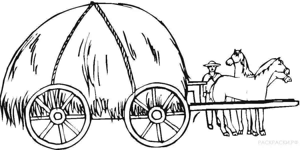 Animated hay coloring page