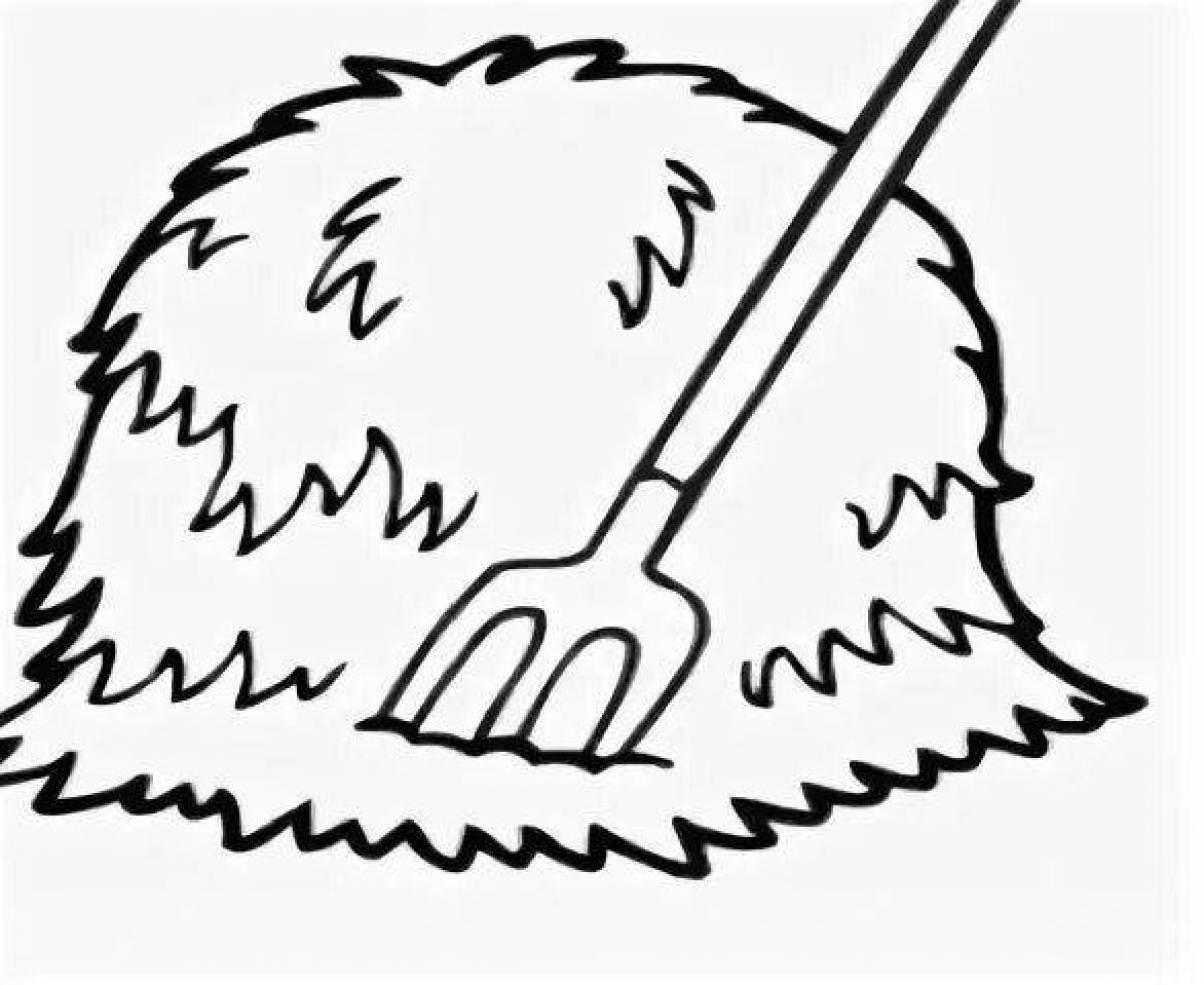Coloured hay coloring page