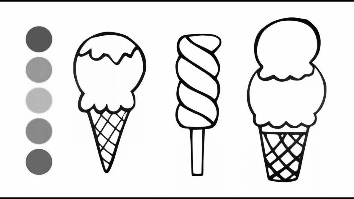 Фото Живая страница раскраски мороженого