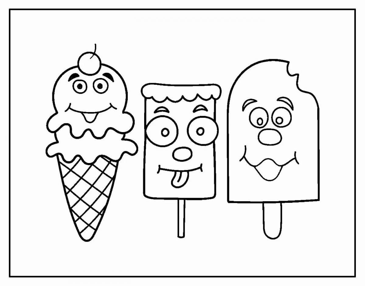 Holiday ice cream coloring page