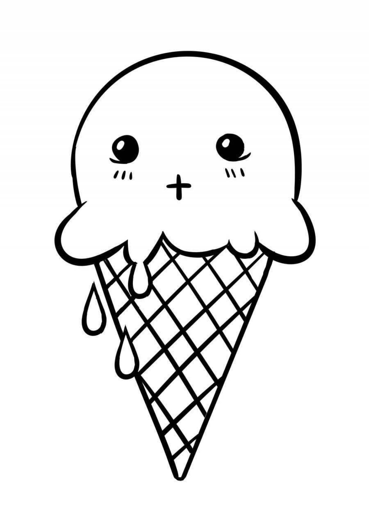 Фото Заманчивая страница раскраски мороженого