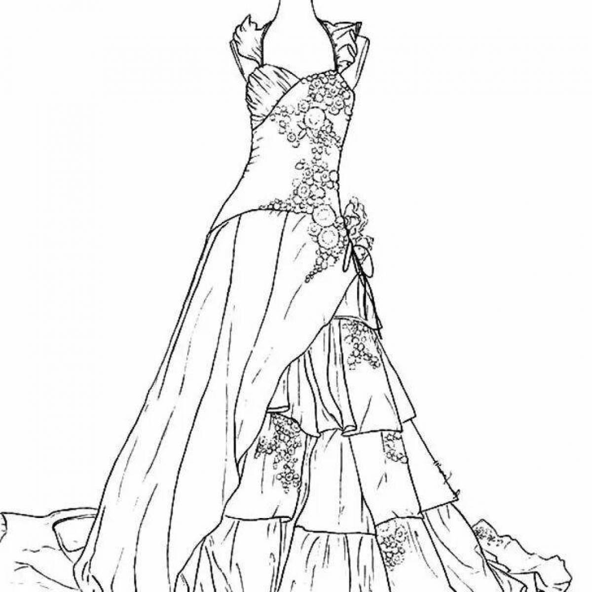 Exquisite outfit coloring page