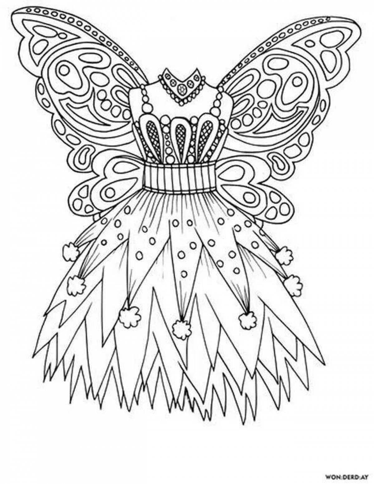 Coloring book exquisite outfit