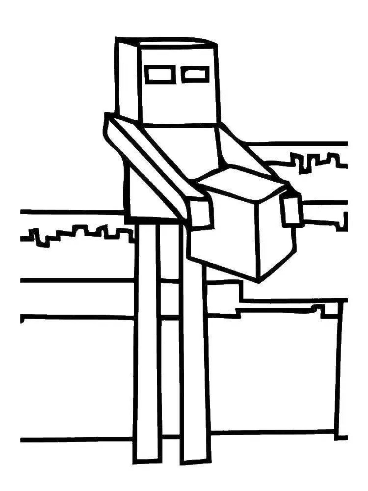 Adorable enderman coloring page