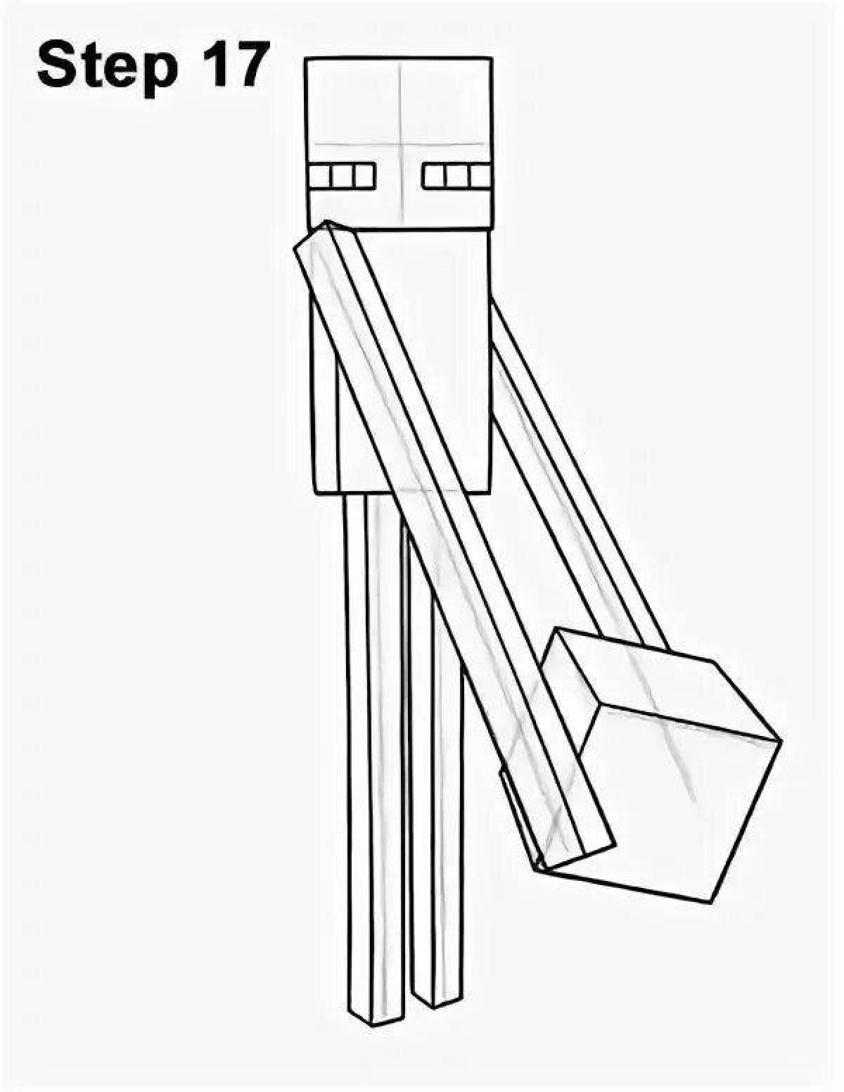 Glowing enderman coloring page