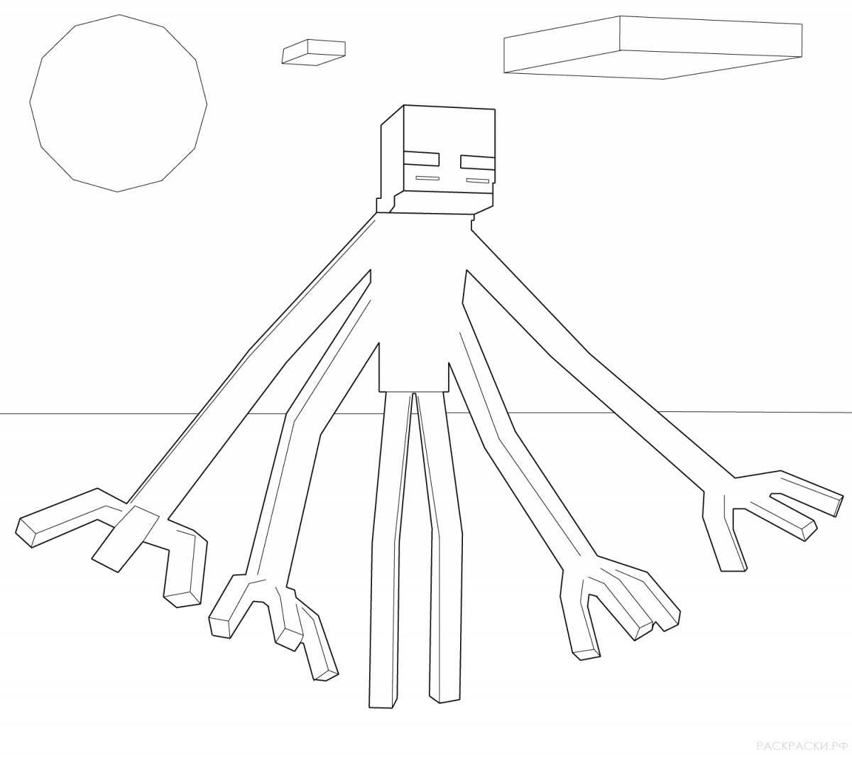 Adorable enderman coloring book