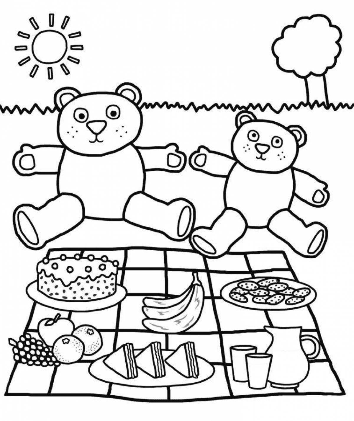 Picnic holiday coloring book