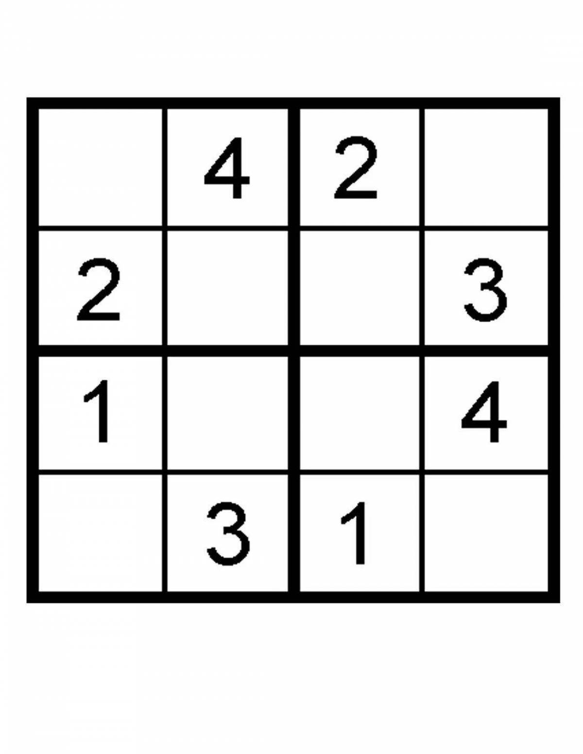 Colorful sudoku coloring page