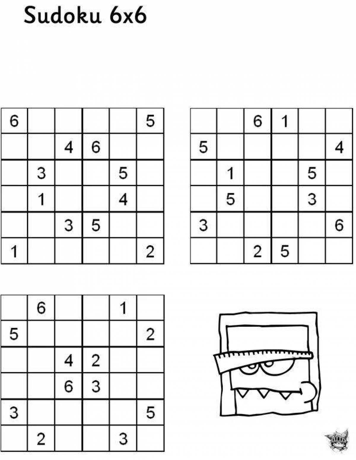 Adorable Sudoku Coloring Page