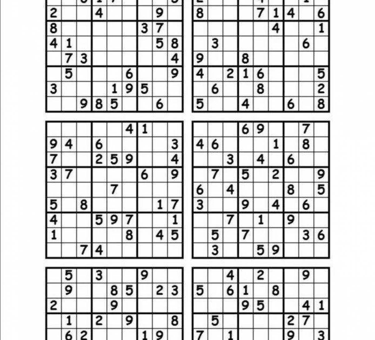 Stimulating sudoku coloring page