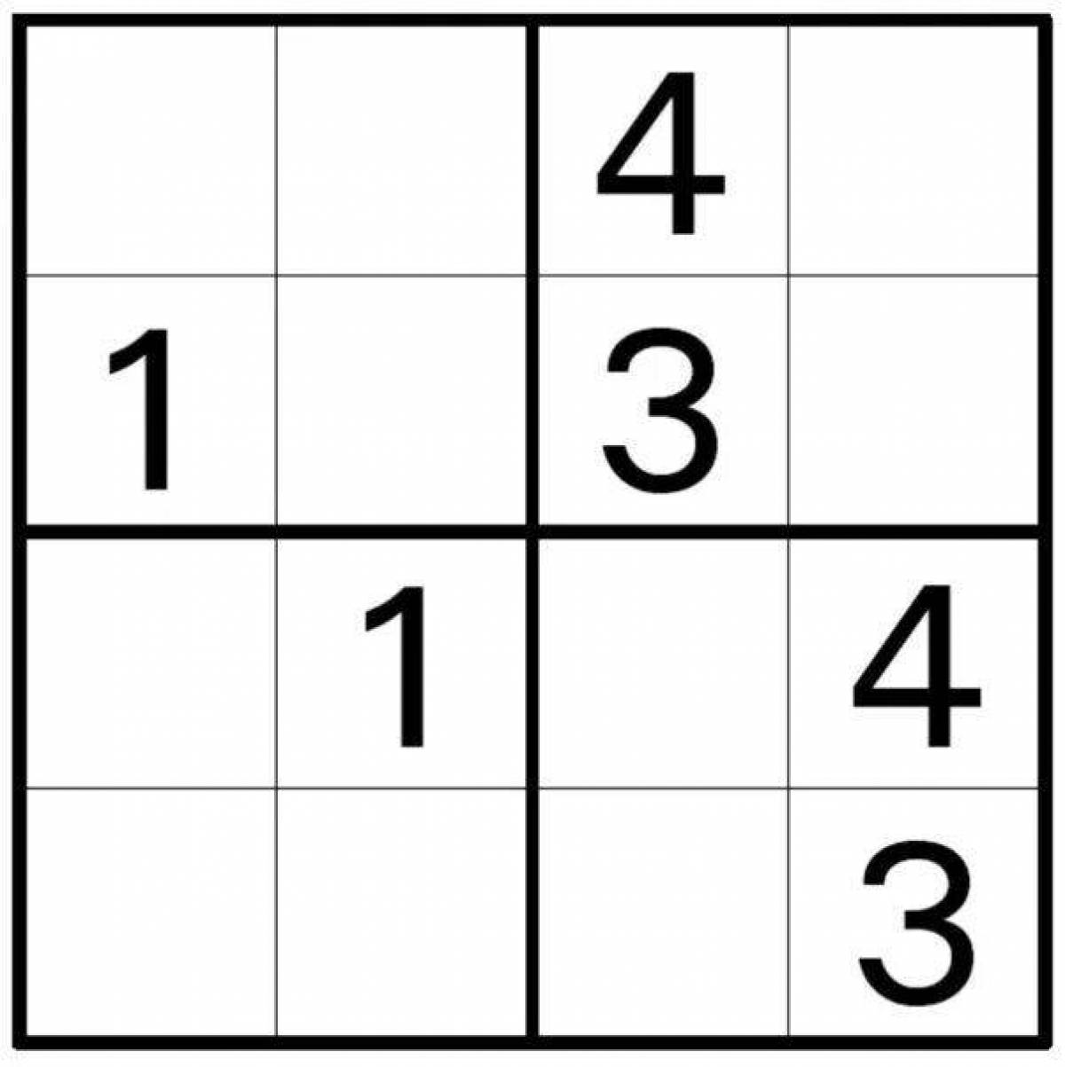 Joyful sudoku coloring page