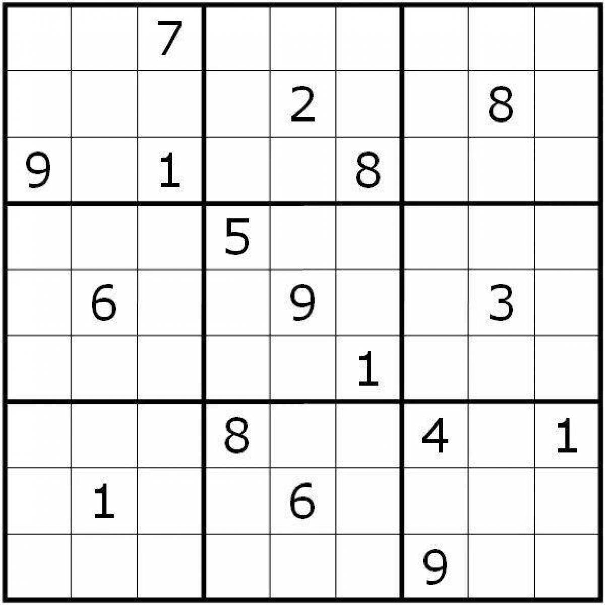 Intriguing sudoku coloring page