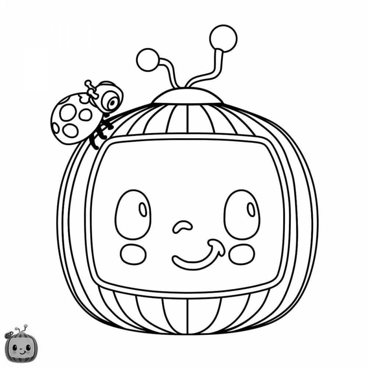 Lovely cocomelone coloring page