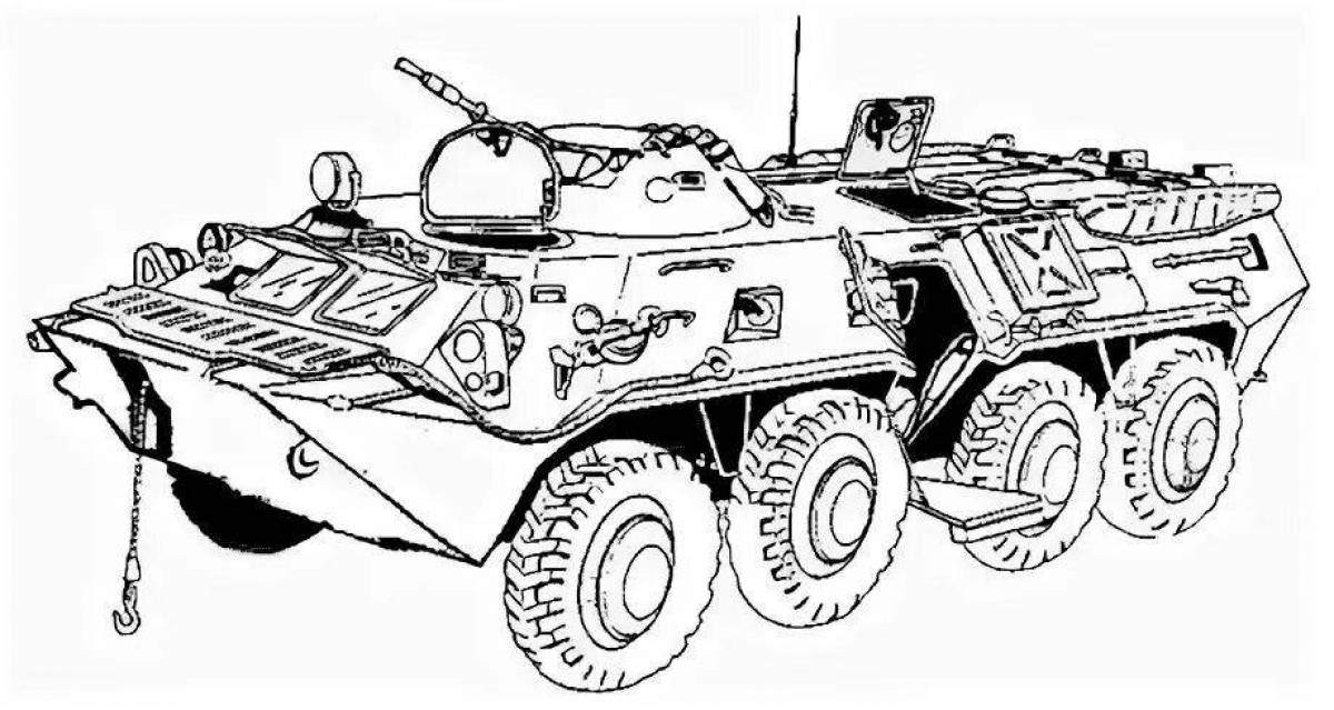 Majestic armored personnel carrier coloring page