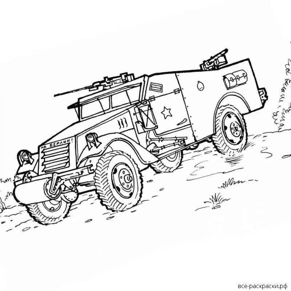 Coloring armored personnel carrier bold