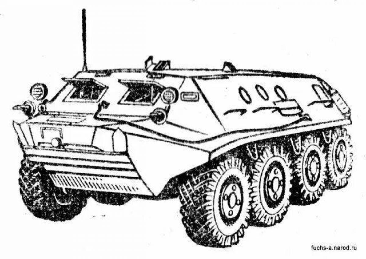 Attractive armored personnel carrier coloring book