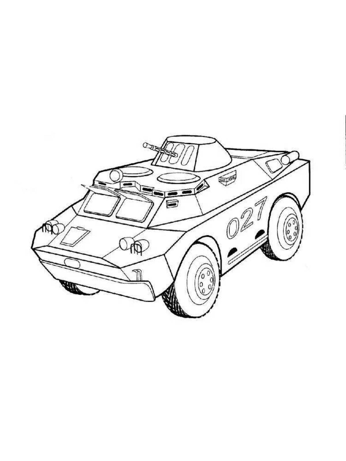 Colouring armored personnel carrier resplendent