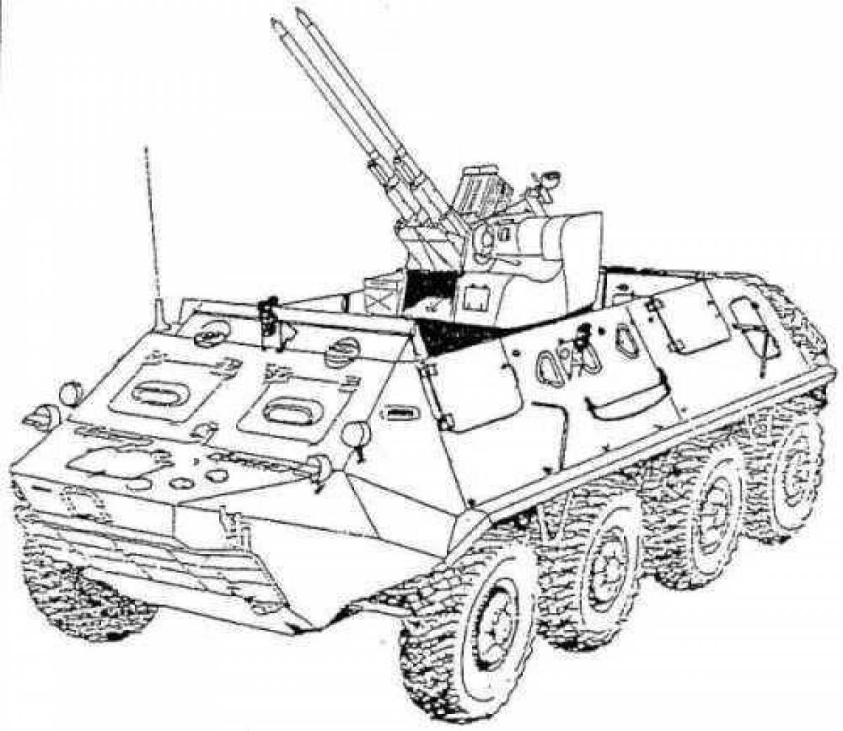Colouring awesome armored personnel carrier