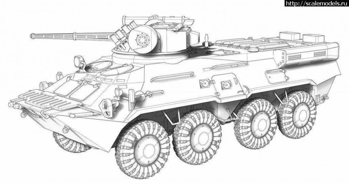 Dazzling armored personnel carrier coloring page
