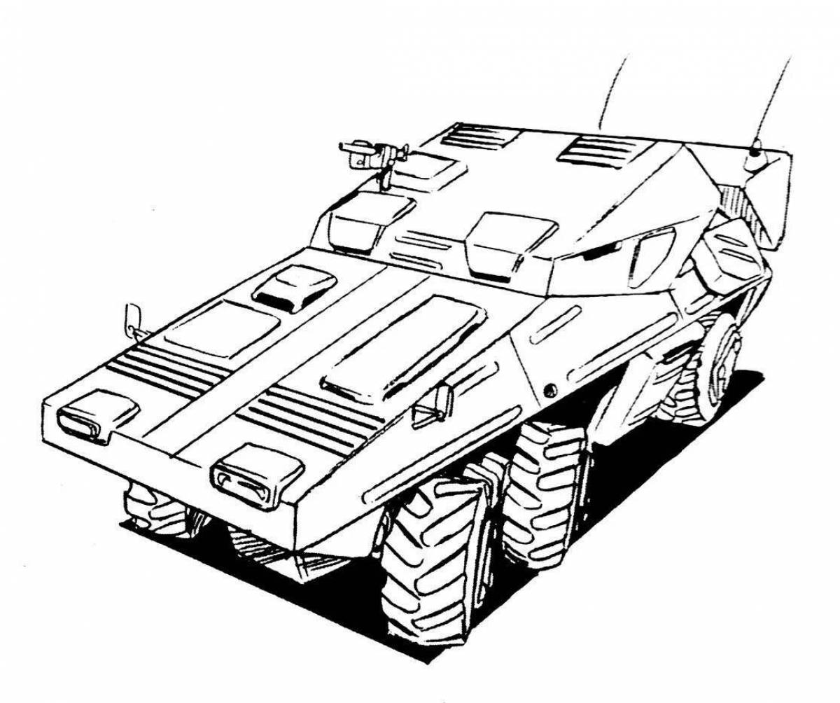 Coloring fantasy armored personnel carrier