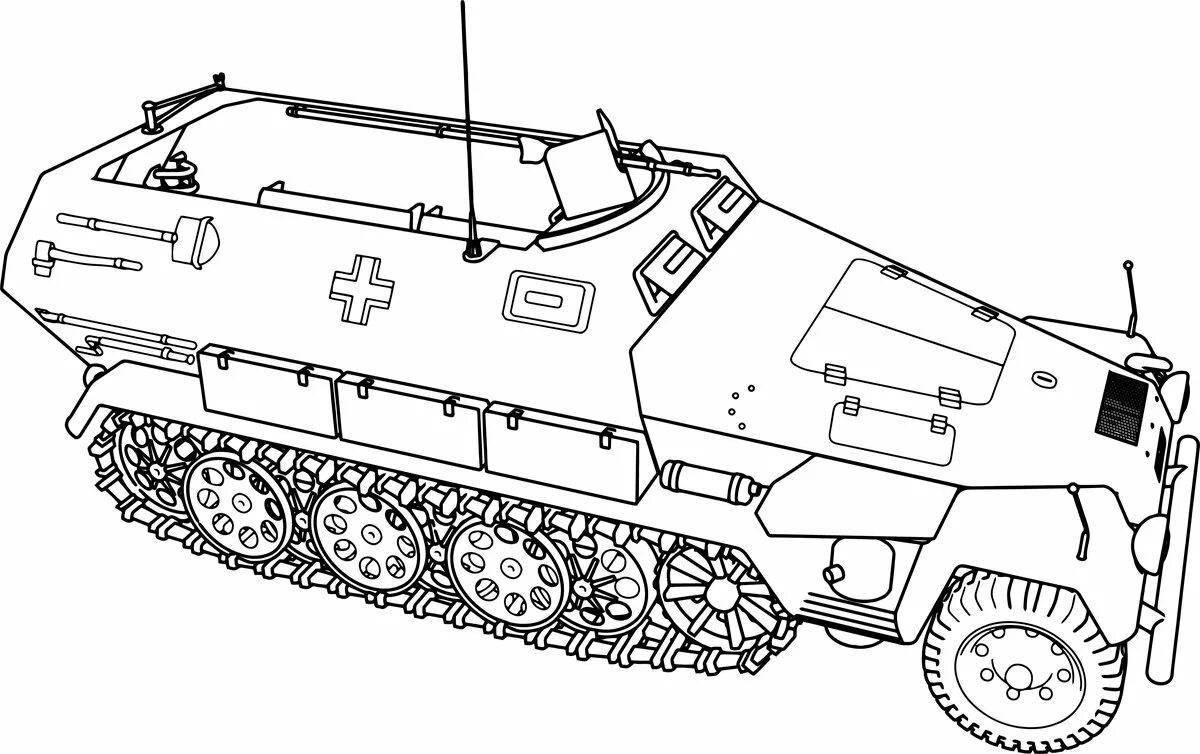 Coloring page incredible armored personnel carrier