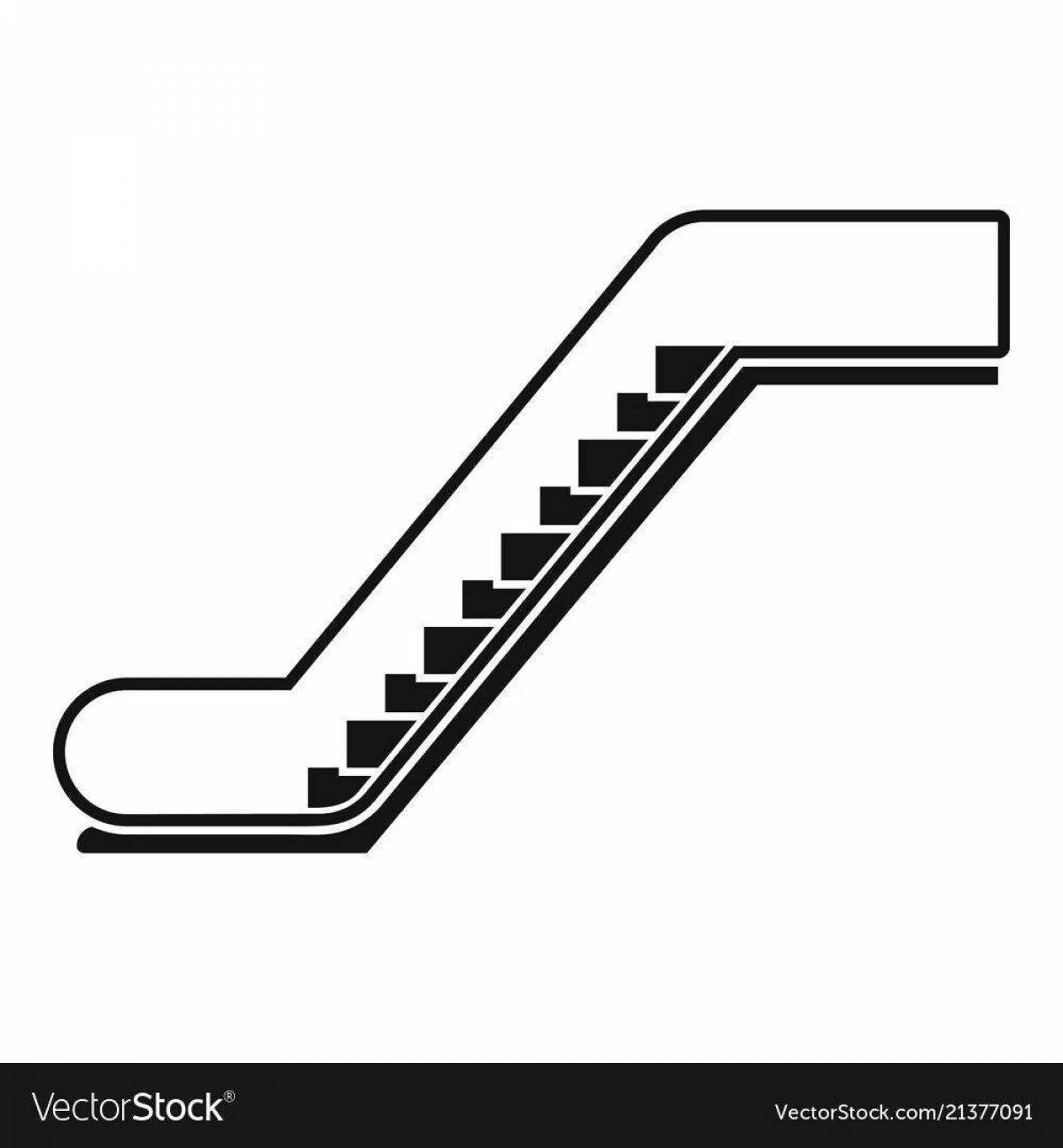 Coloring page cheerful escalator