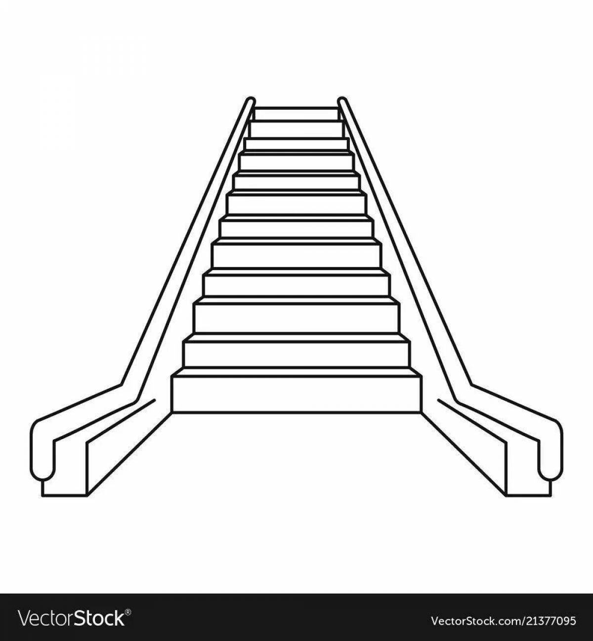 Animated escalator coloring page