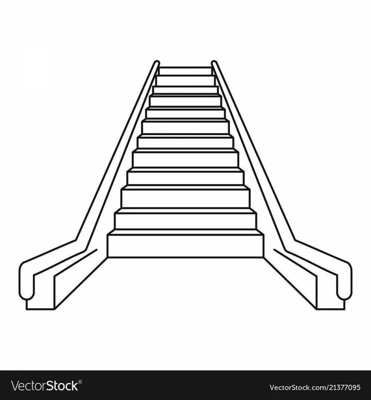 Анимированная страница раскраски эскалатора