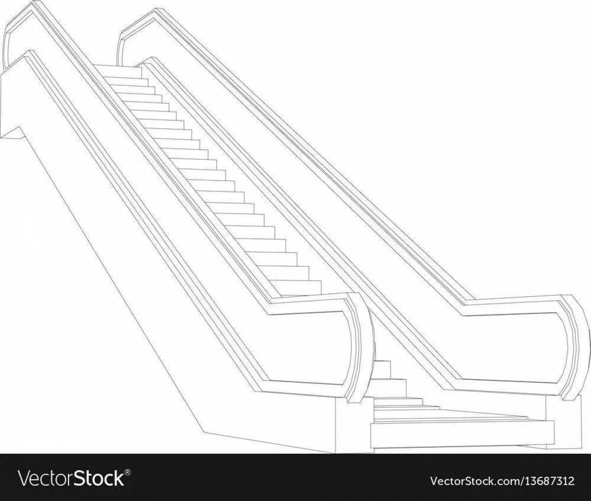 Dynamic escalator coloring page