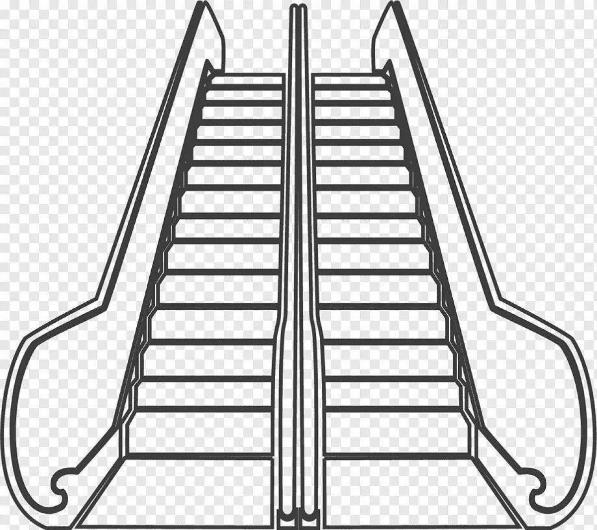 Coloring page gorgeous escalator