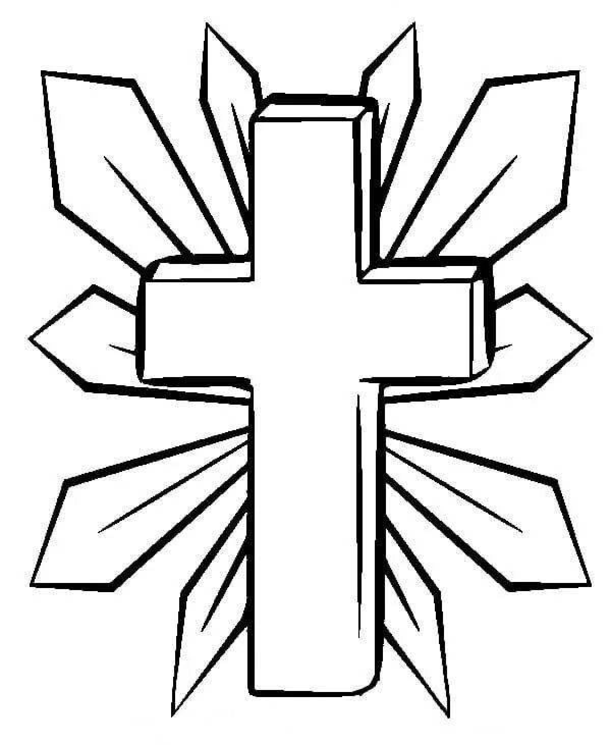 Фото Украшенный крест раскраски страницы