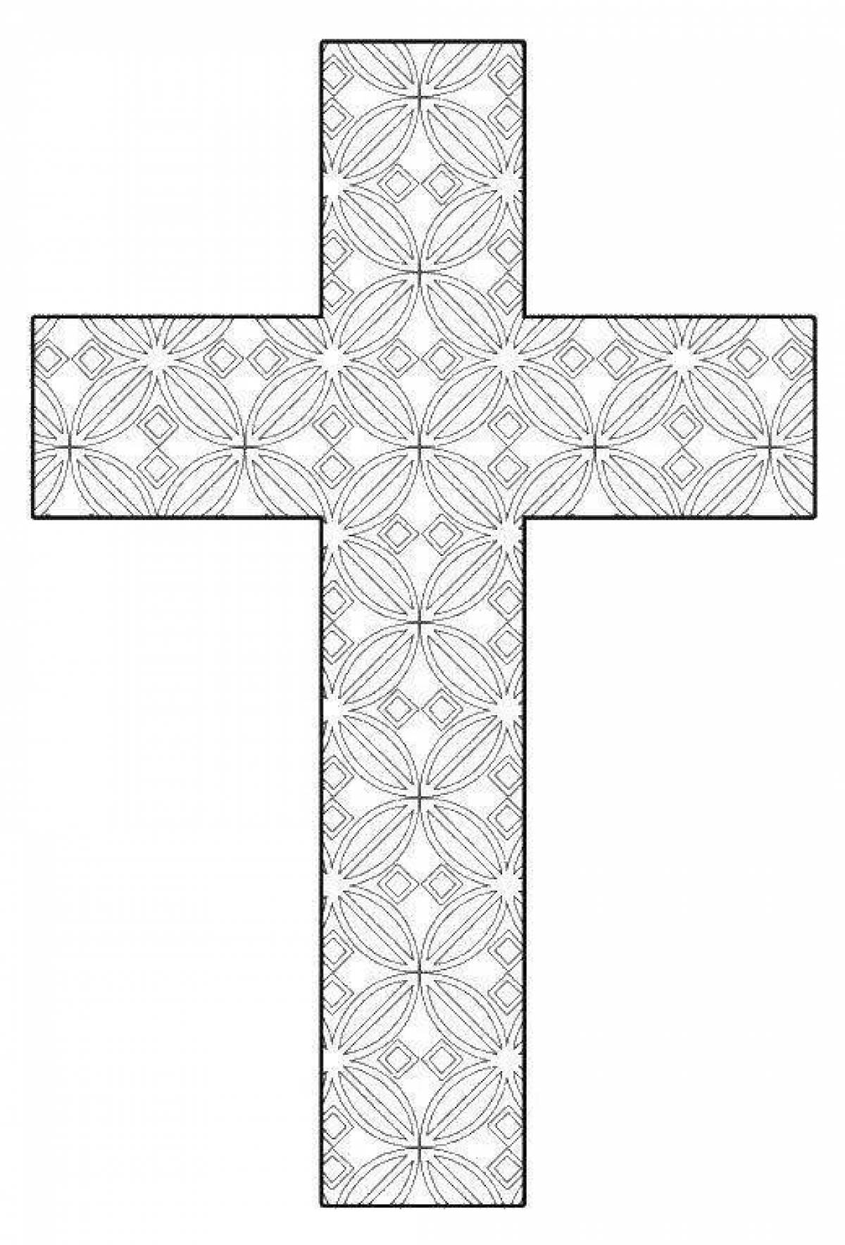 Фото Элегантный крест раскраски страницы