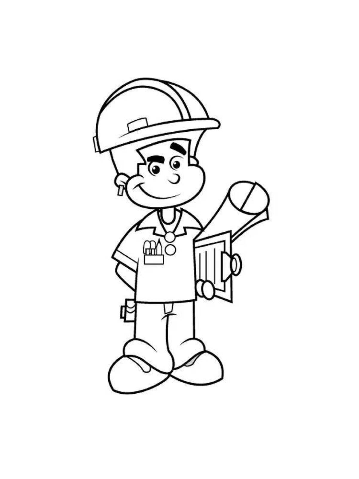 Engineer's exciting coloring book