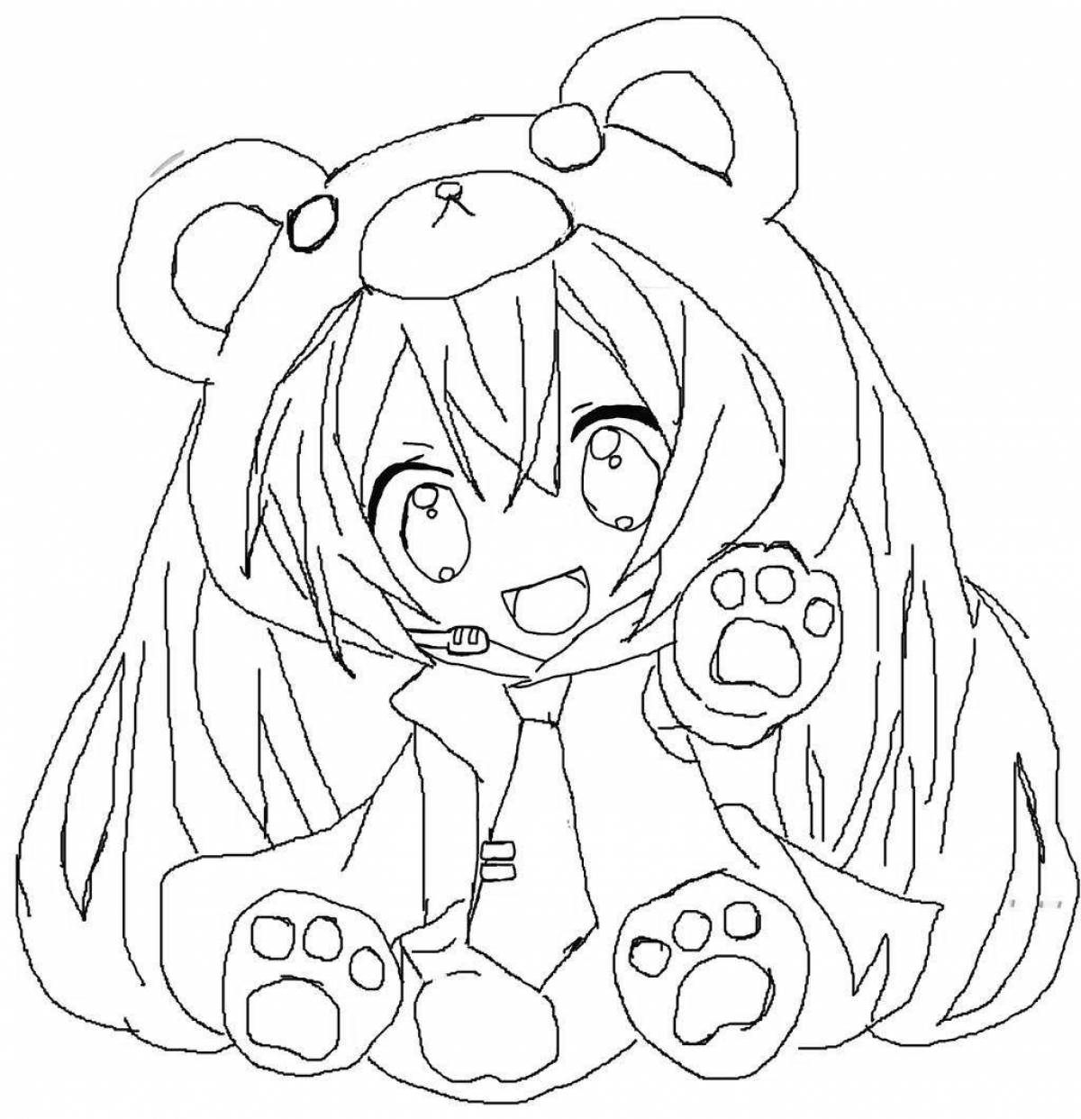 Adorable kigurumi coloring page